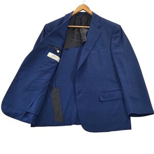 Belvest Mens 44R Blue Wool Blazer Jacket Made in Italy